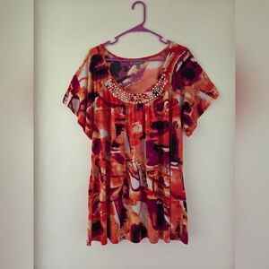 Essentials Purple And Peach Top